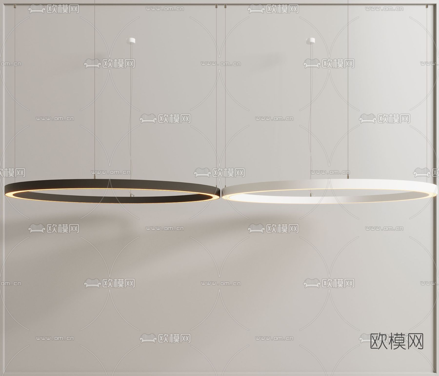现代环形吊灯3d模型下载_ID12029724_3dmax免费模型-欧模网