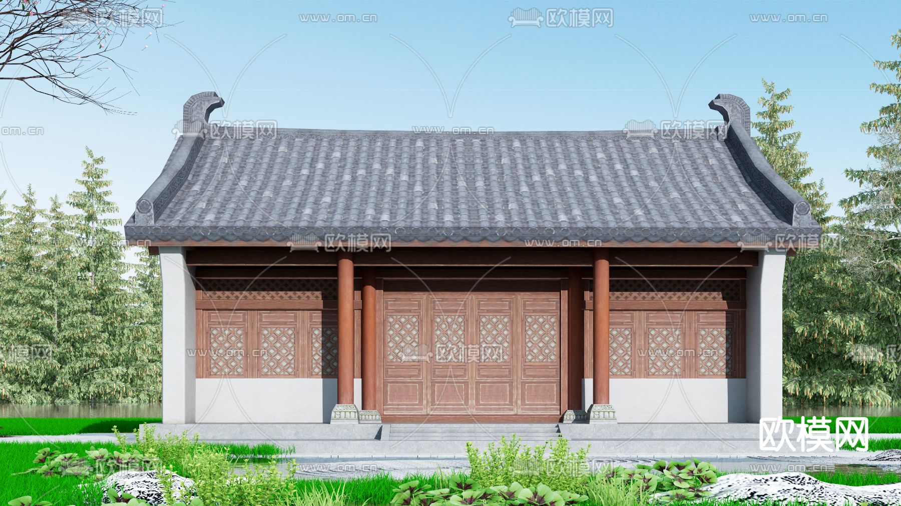 中式古建筑3d模型下载