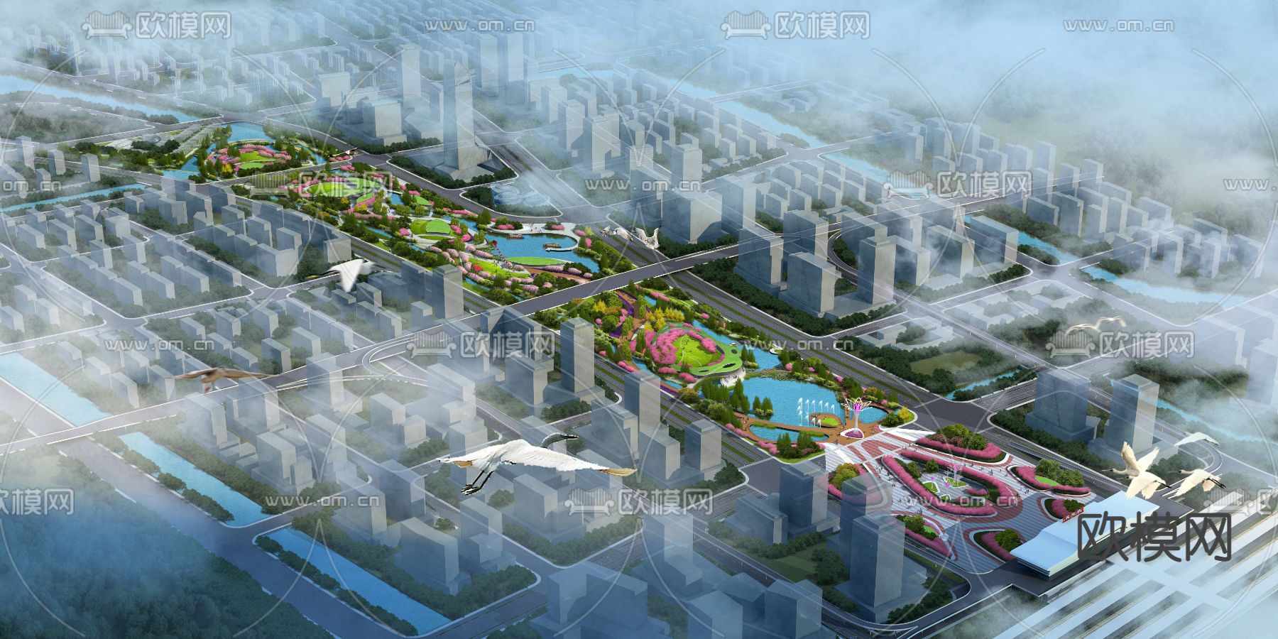 现代公园规划psd下载