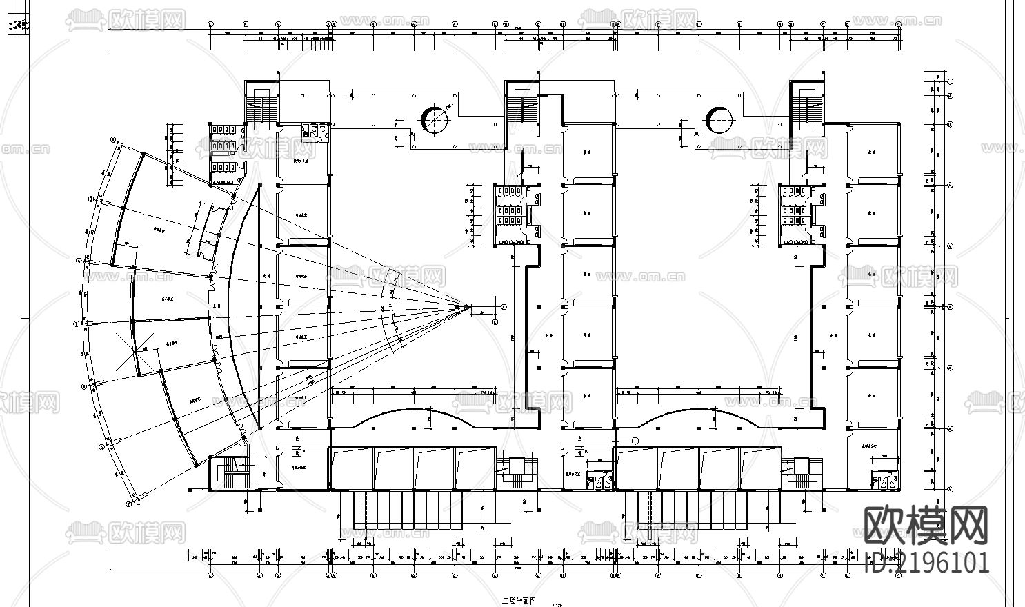 小学教学楼建筑cad施工图下载（渲染图1）