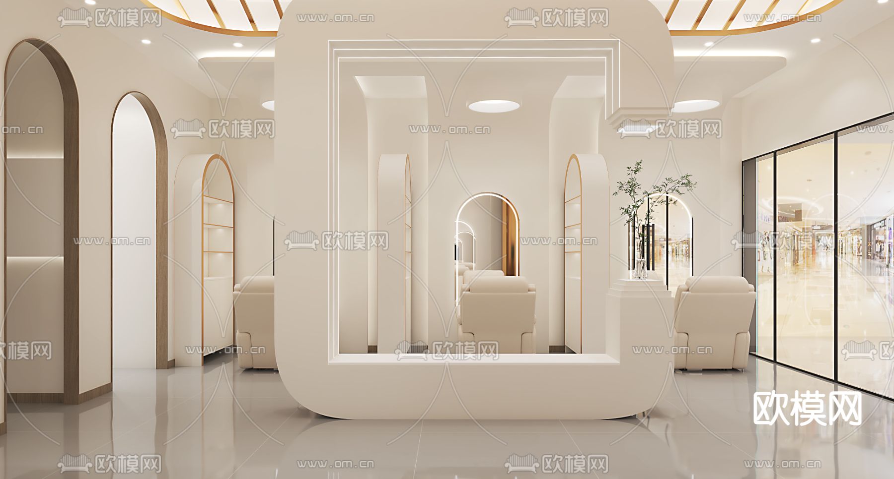 现代养生馆3d模型下载（渲染图2）