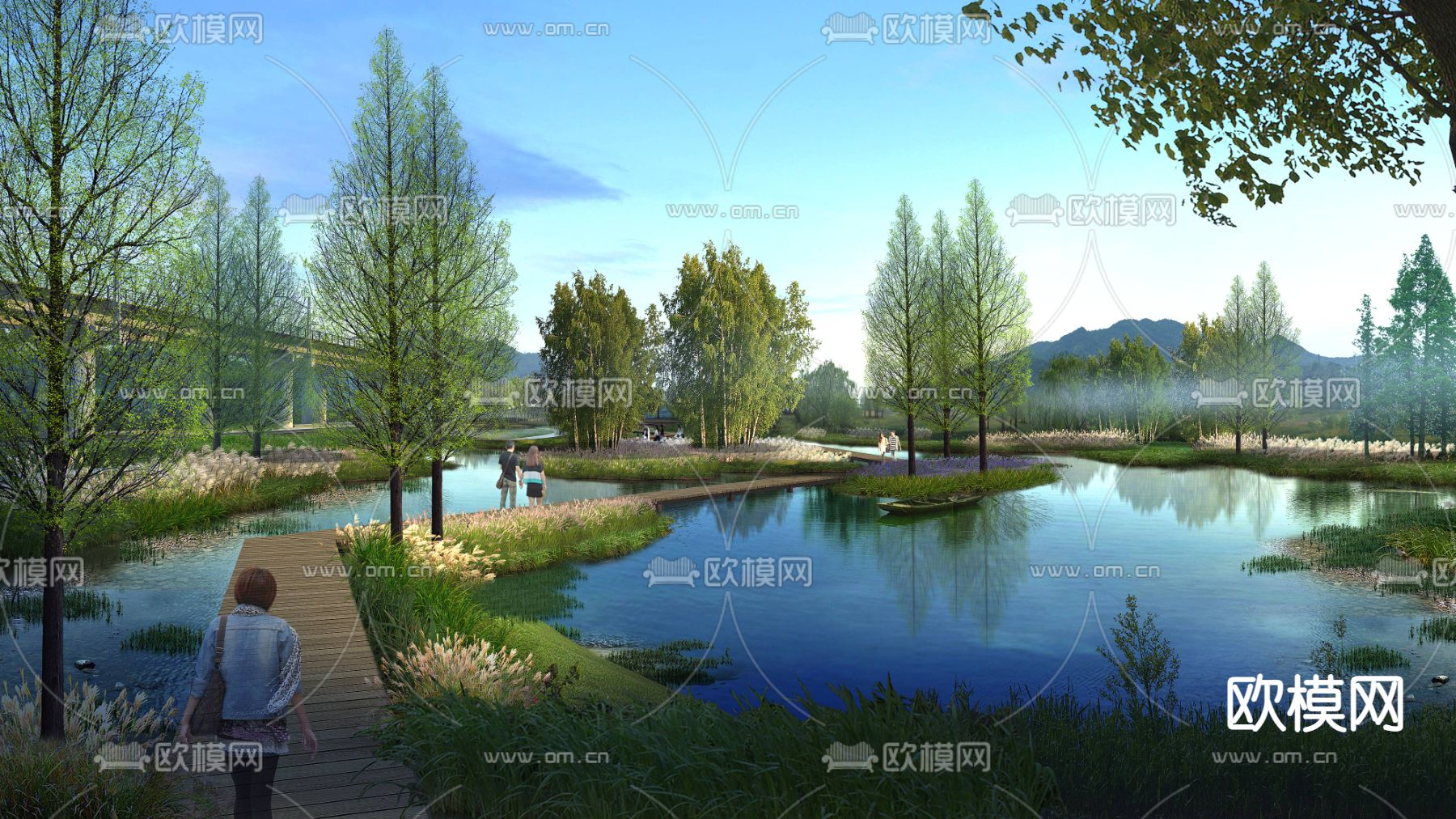 现代湿地公园psd下载