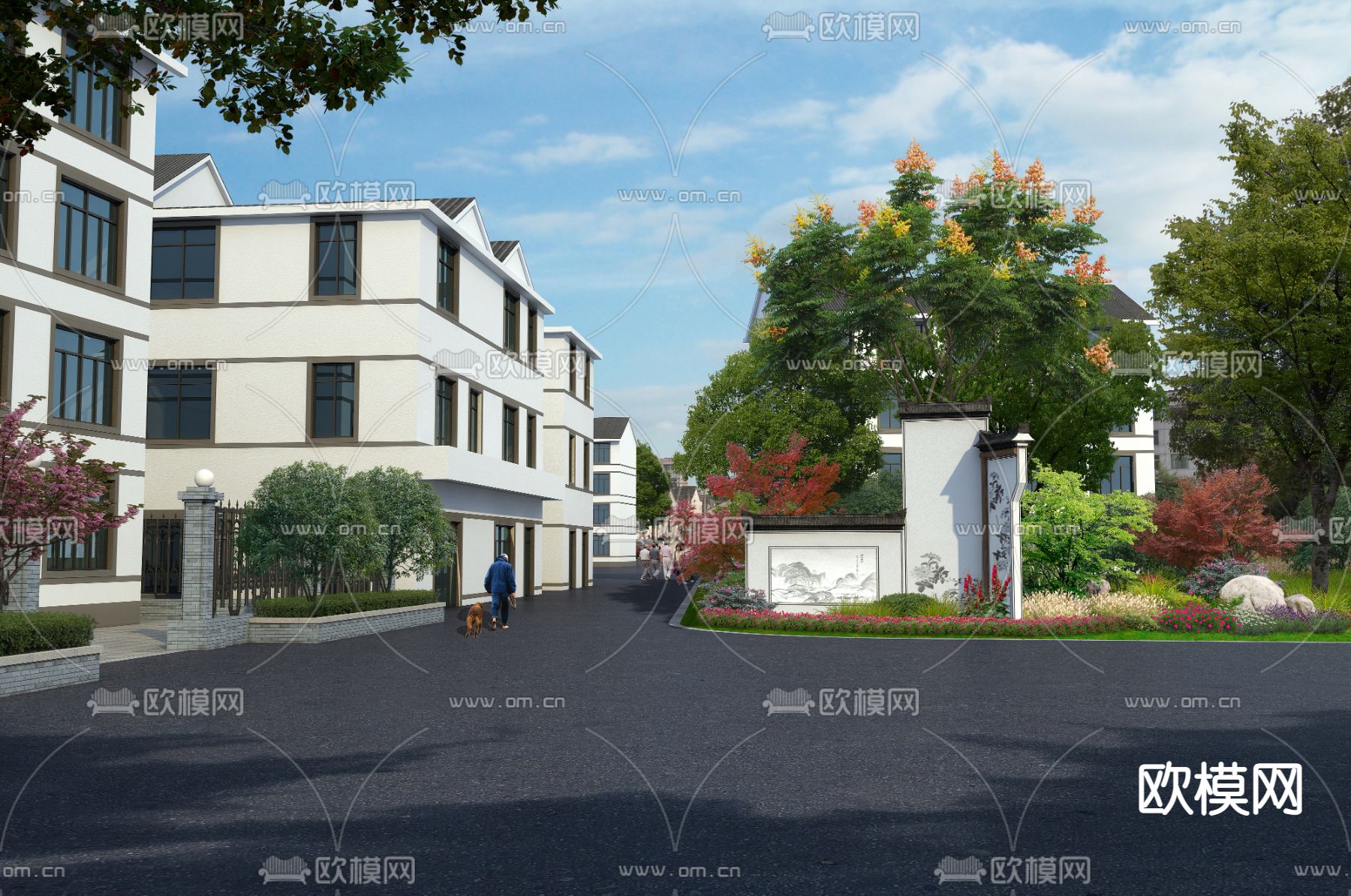 新中式农村景观psd下载