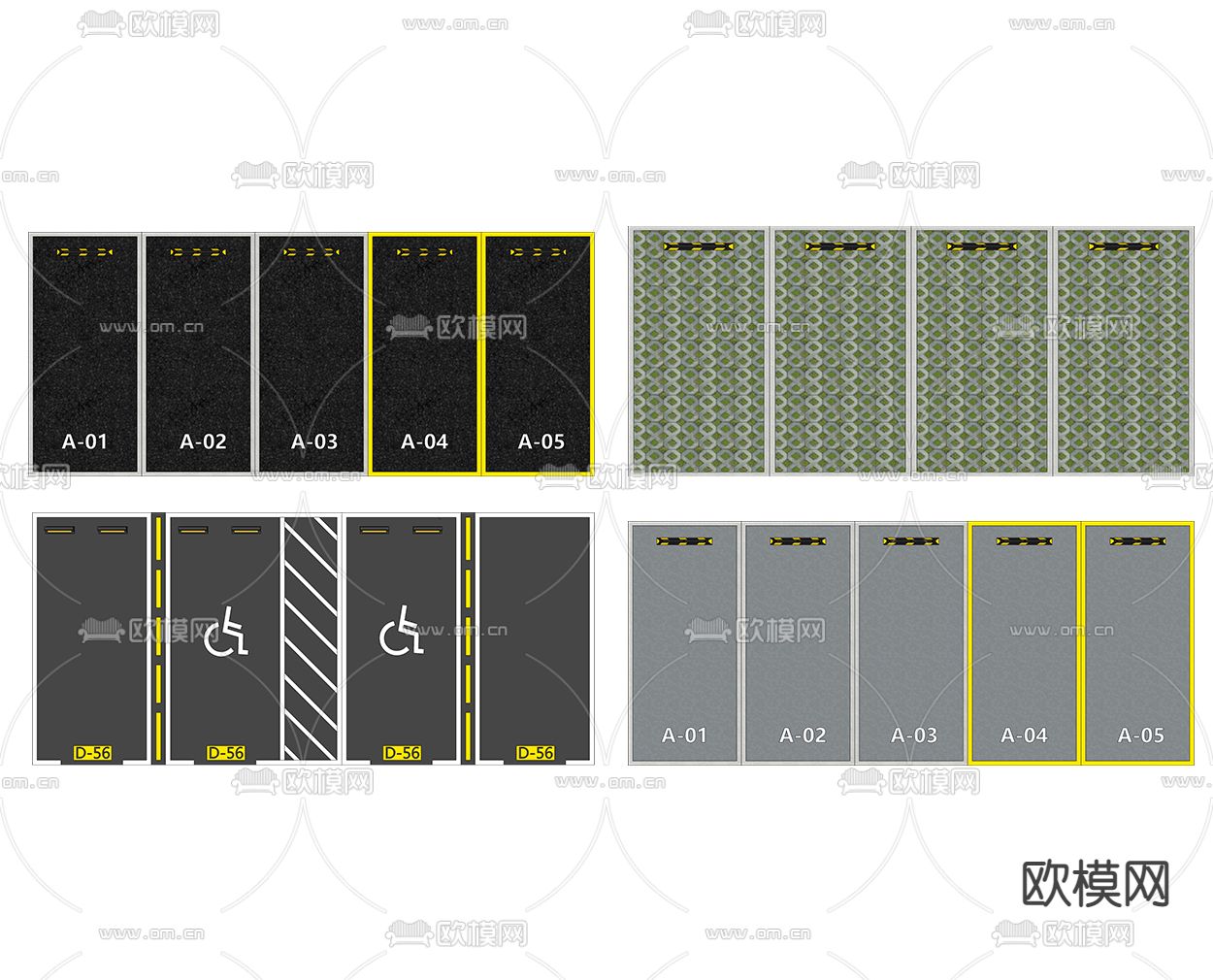 现代停车位停车场su模型下载