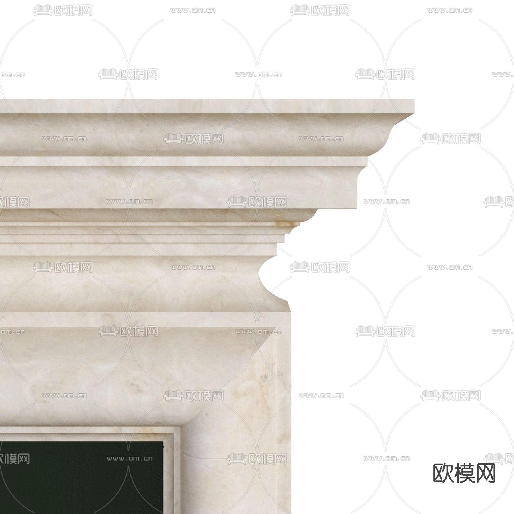 简欧壁炉3d模型下载（渲染图3）