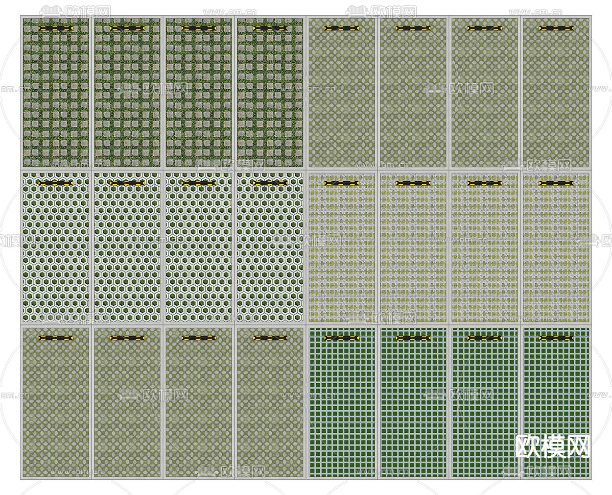 现代停车位停车场su模型下载