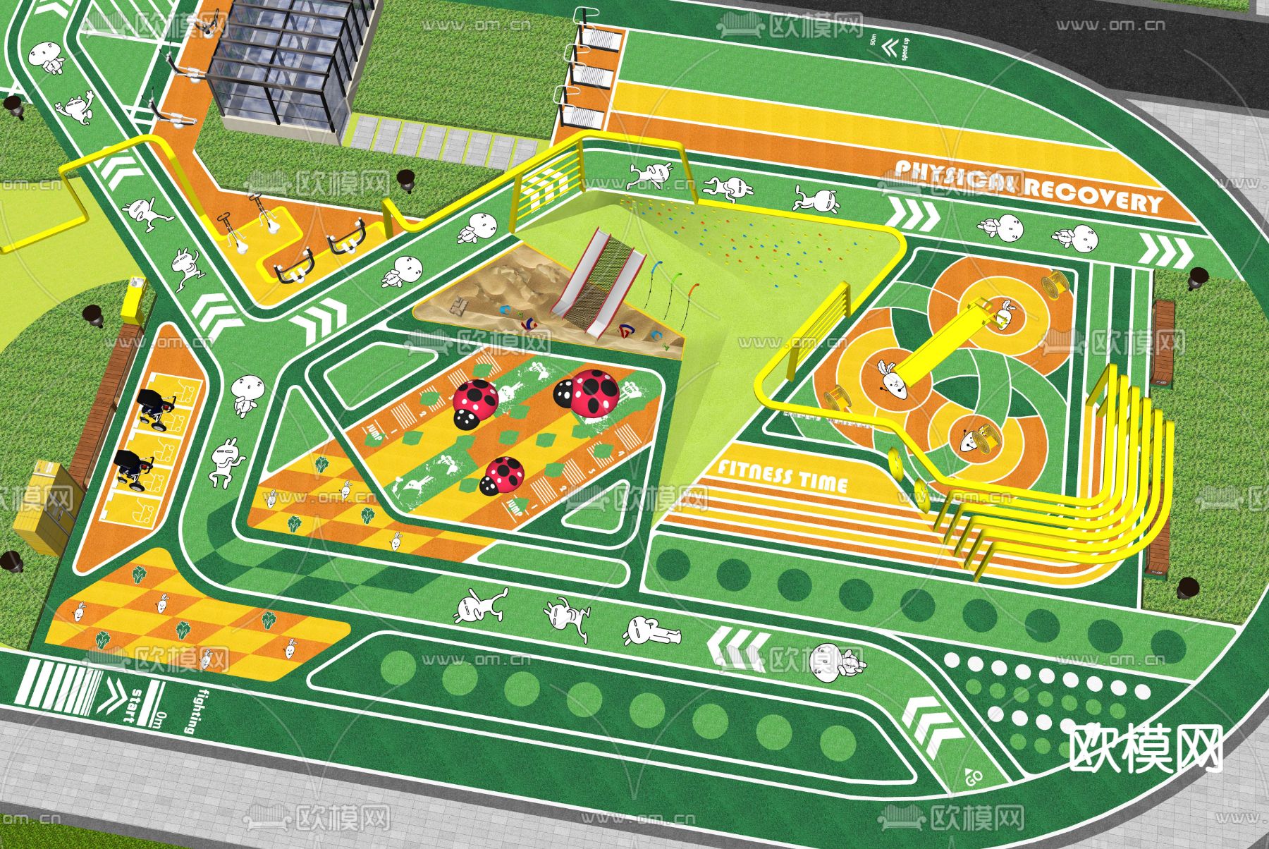 现代儿童游乐场su模型下载