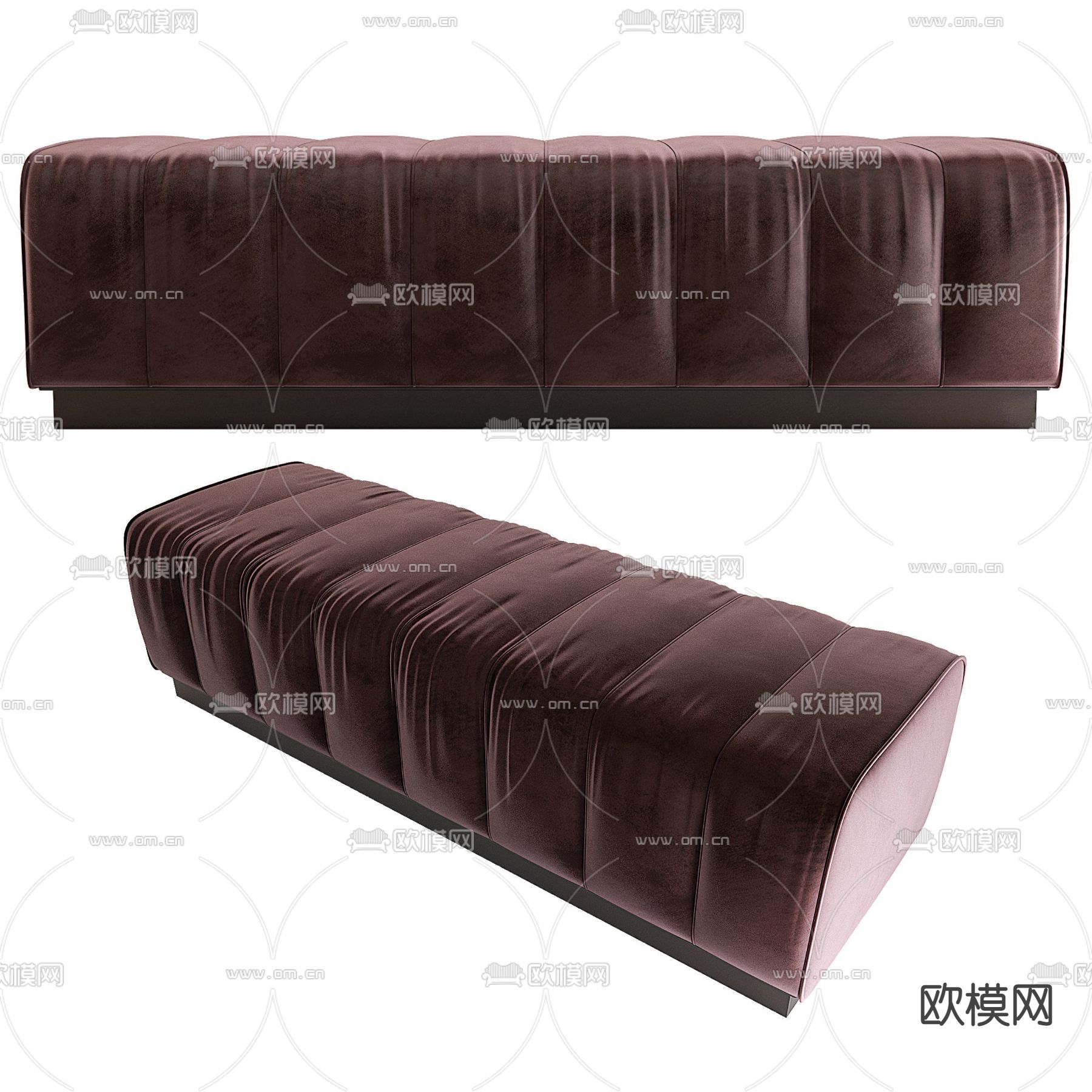 现代简约皮革沙发凳免费3d模型下载_ID12030065_3dmax免费模型-欧模网