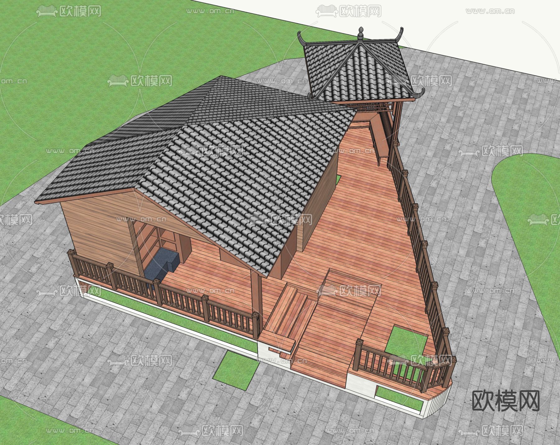 现代木屋su模型下载（渲染图5）