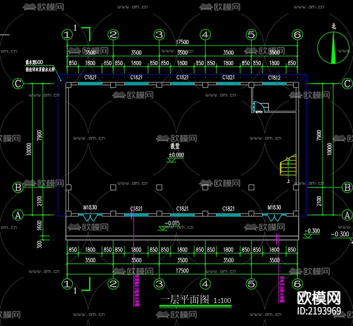 教堂给排水CAD施工图下载（渲染图1）