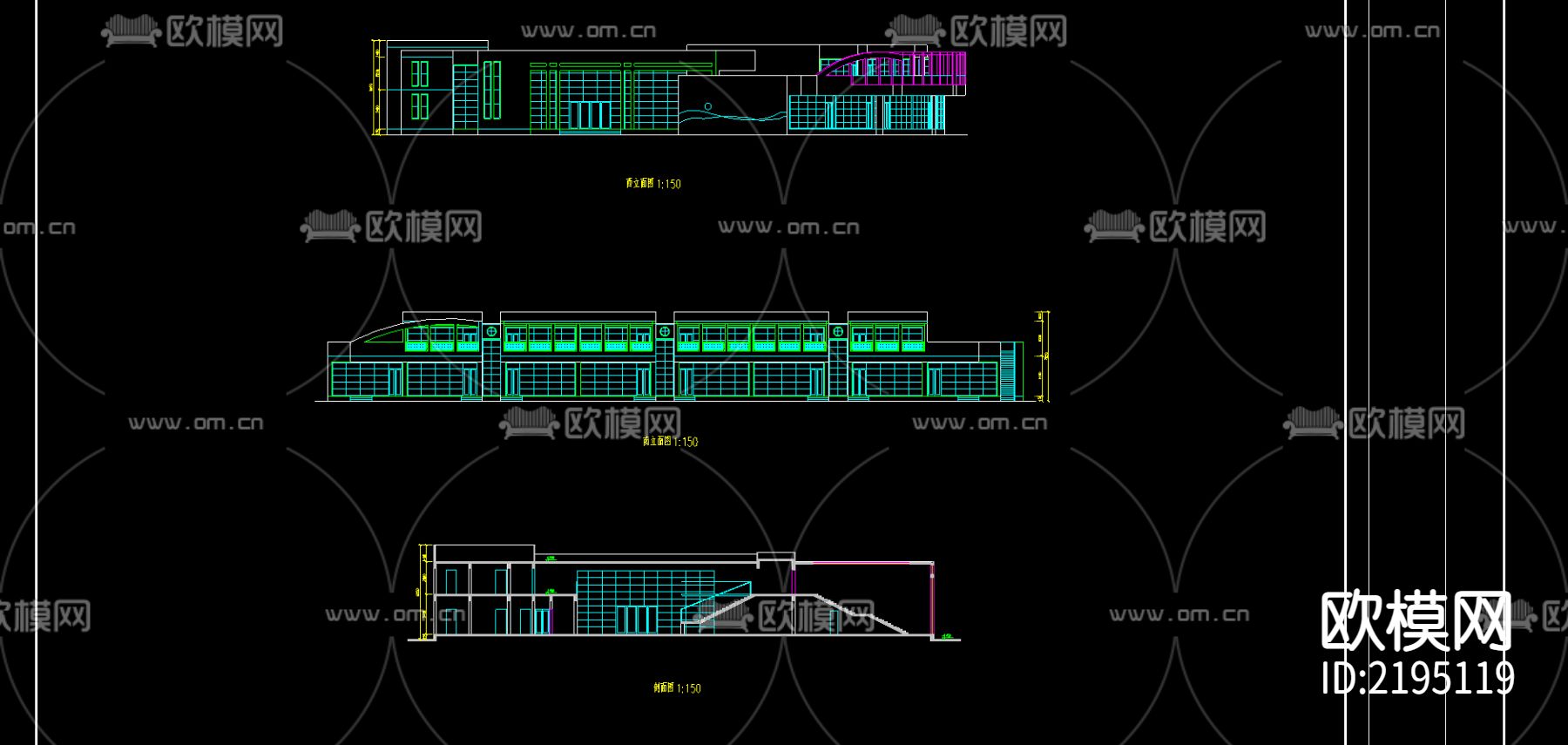 幼儿园cad施工图下载（渲染图1）