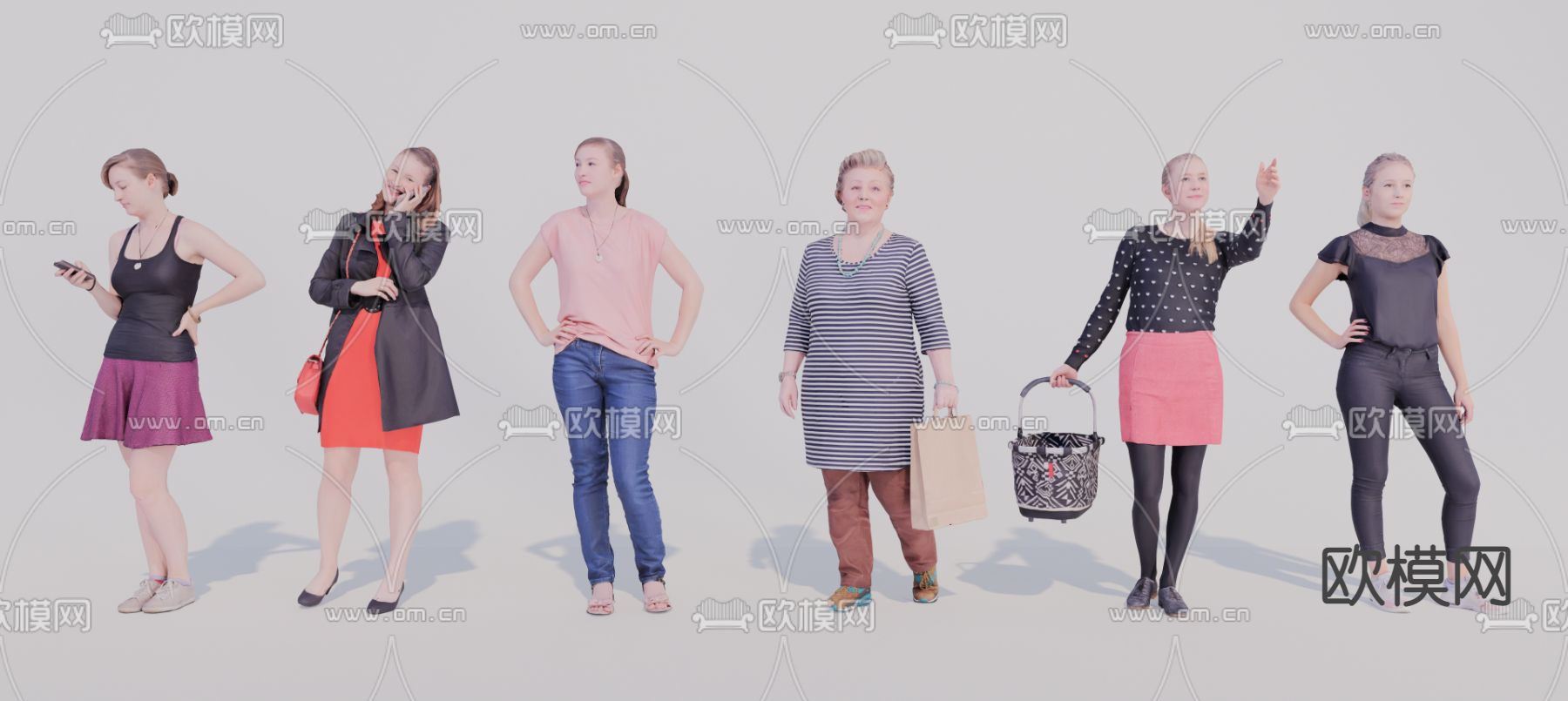 现代人物su模型下载（渲染图1）