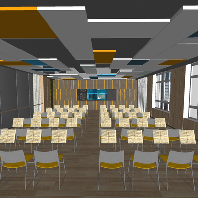  现代音乐教室su模型 