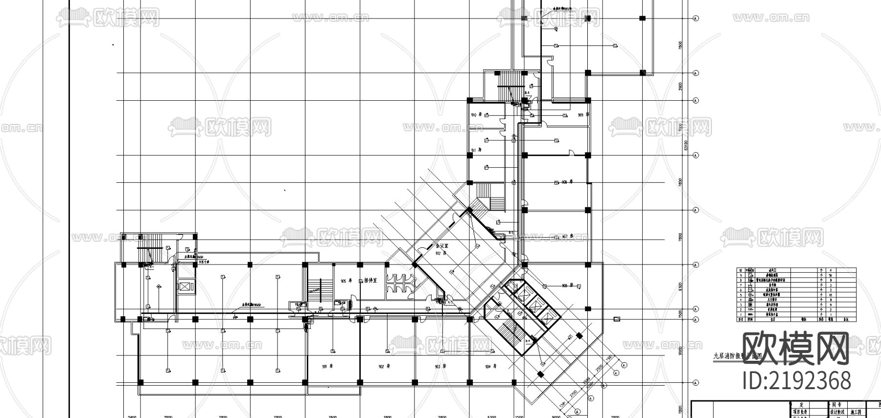 消防系统CAD施工图下载（渲染图3）
