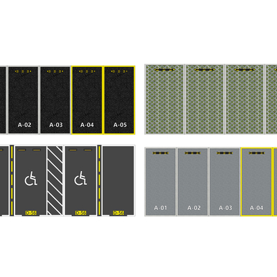  现代停车位停车场su模型 