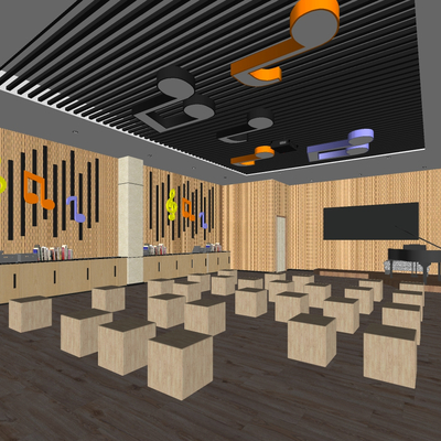  现代音乐教室su模型 