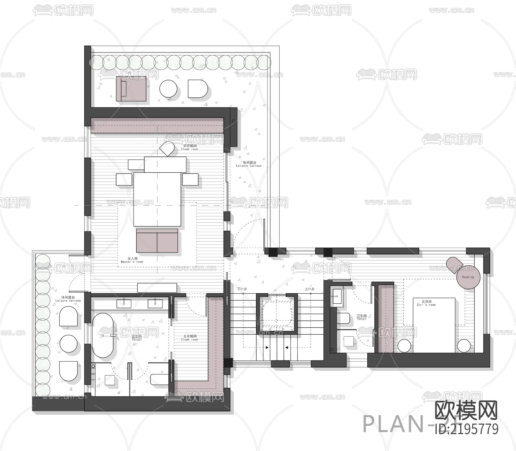独栋别墅cad施工图下载（渲染图3）