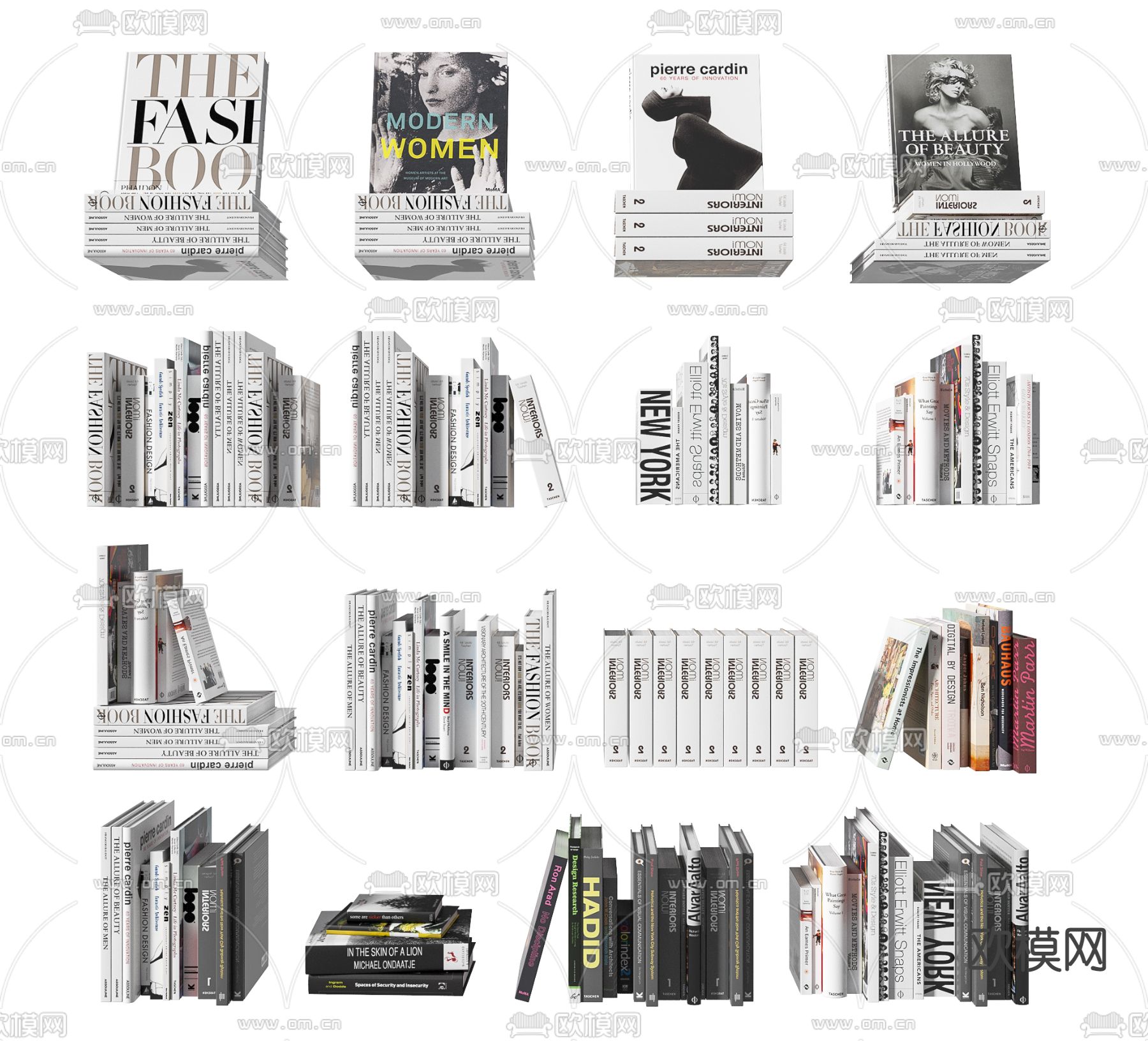 现代书本书籍摆件3d模型下载