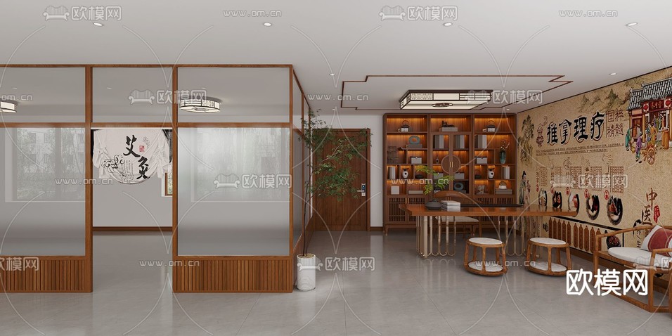 中式理疗店免费3d模型下载