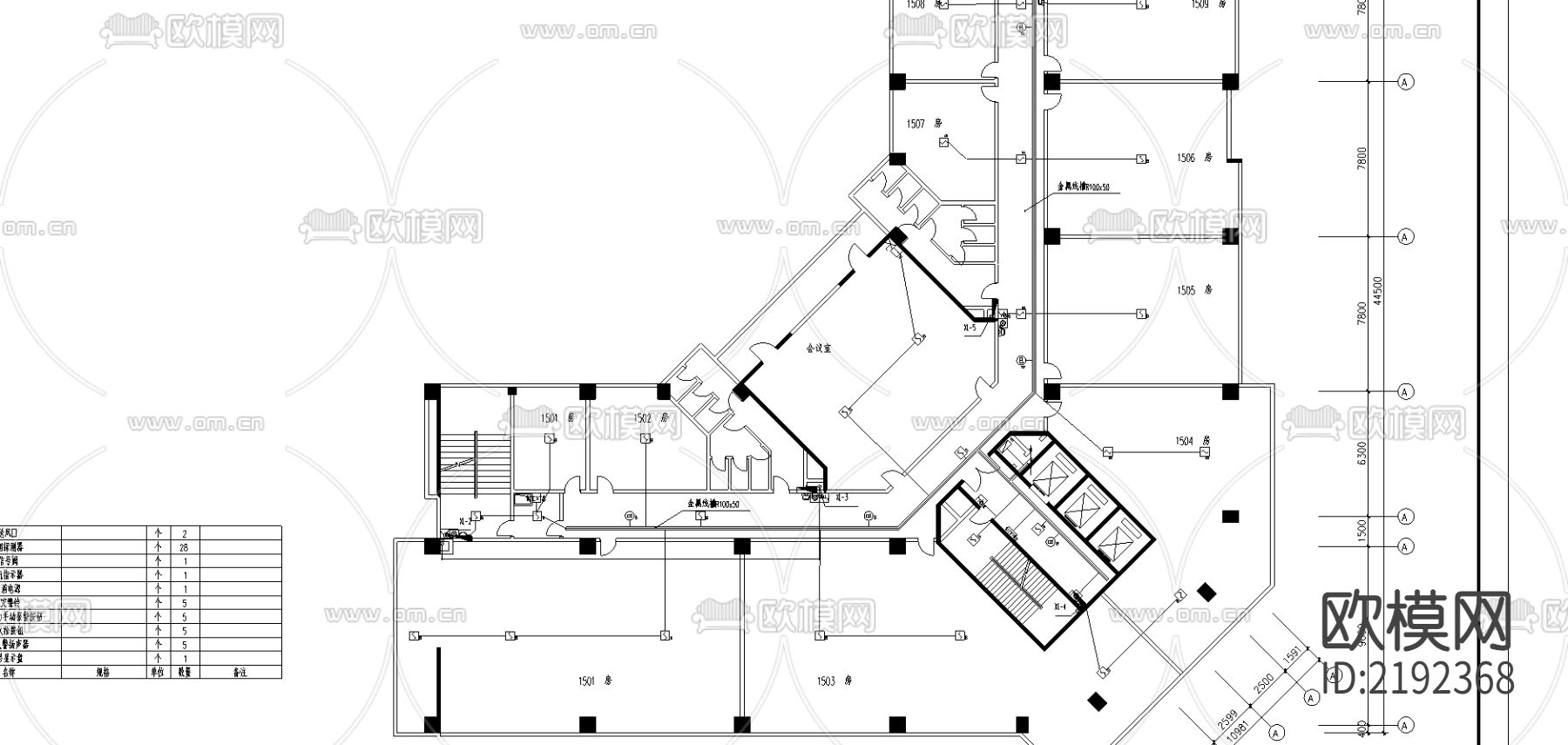 消防系统CAD施工图下载（渲染图2）