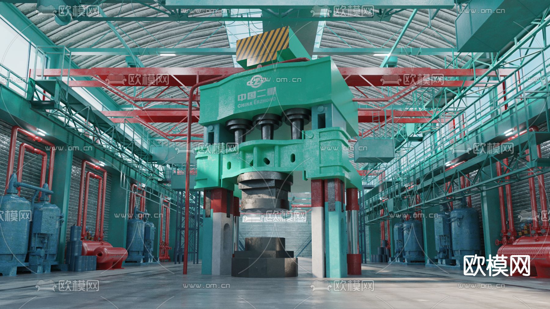 工业风老旧工厂厂房3d模型下载