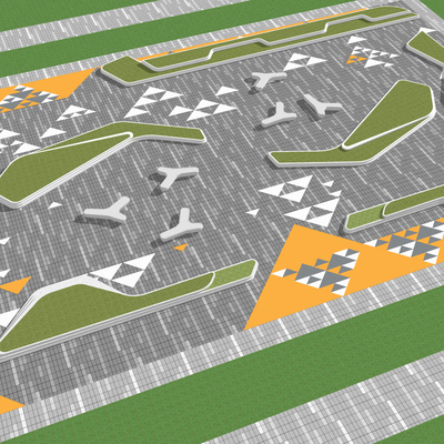  现代公园异形座凳su模型 