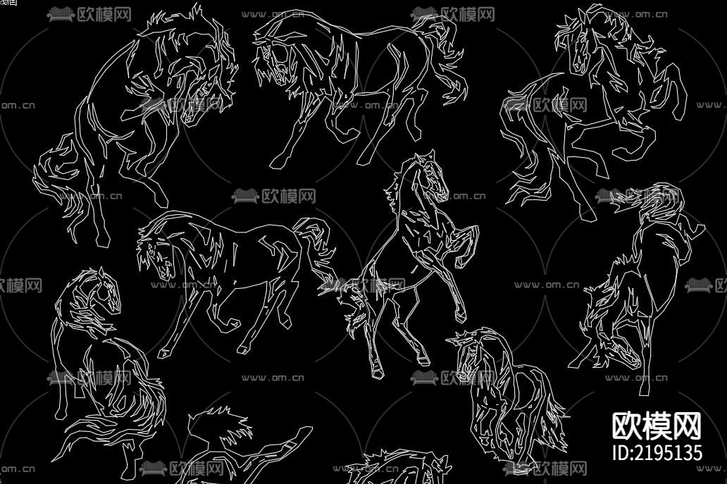 骏马CAD图库下载（渲染图5）