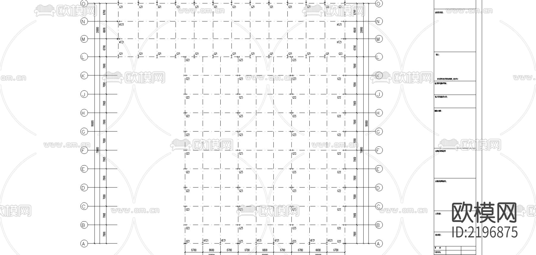 钢结构厂房cad施工图下载（渲染图1）