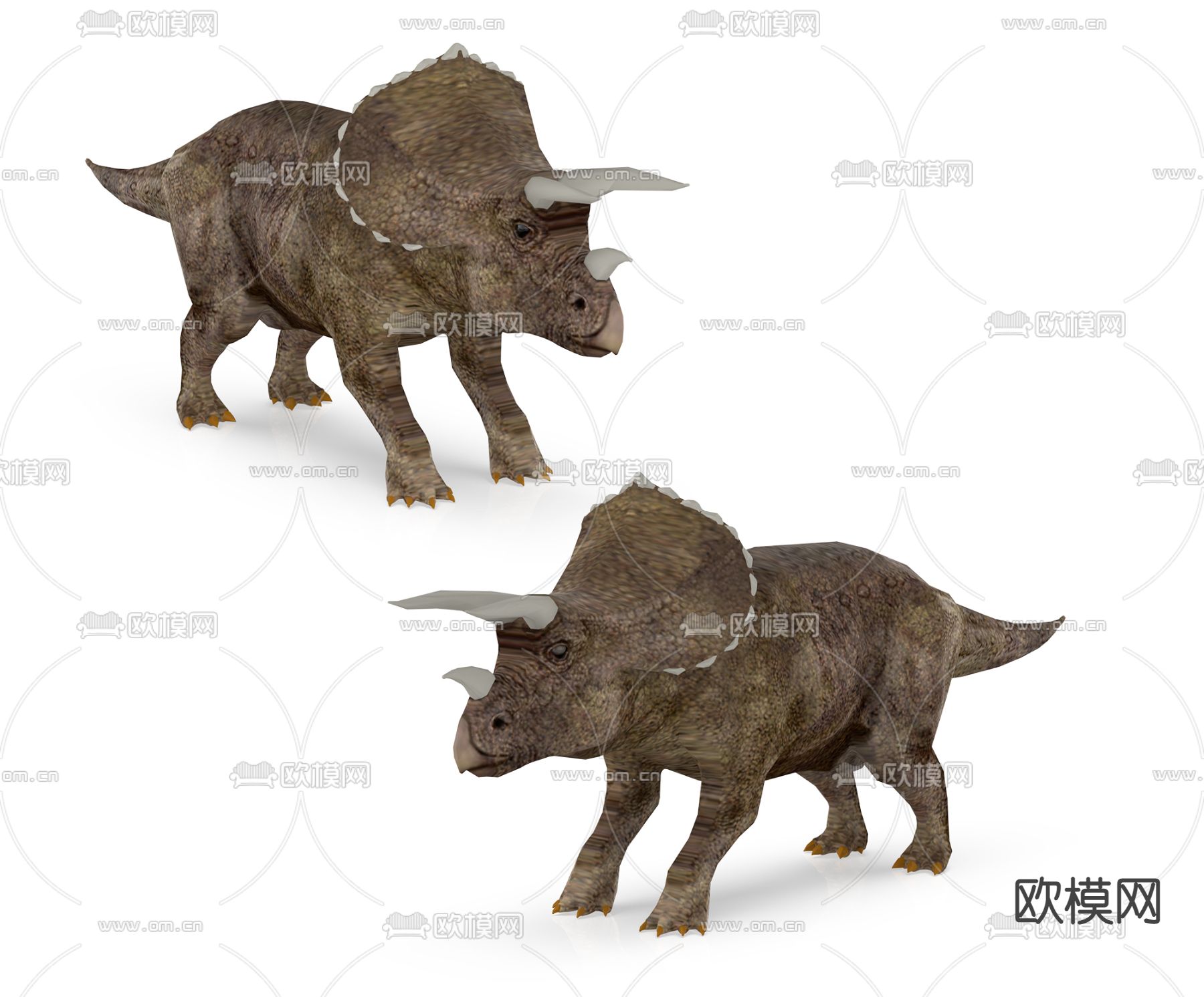 现代三角恐龙3d模型下载