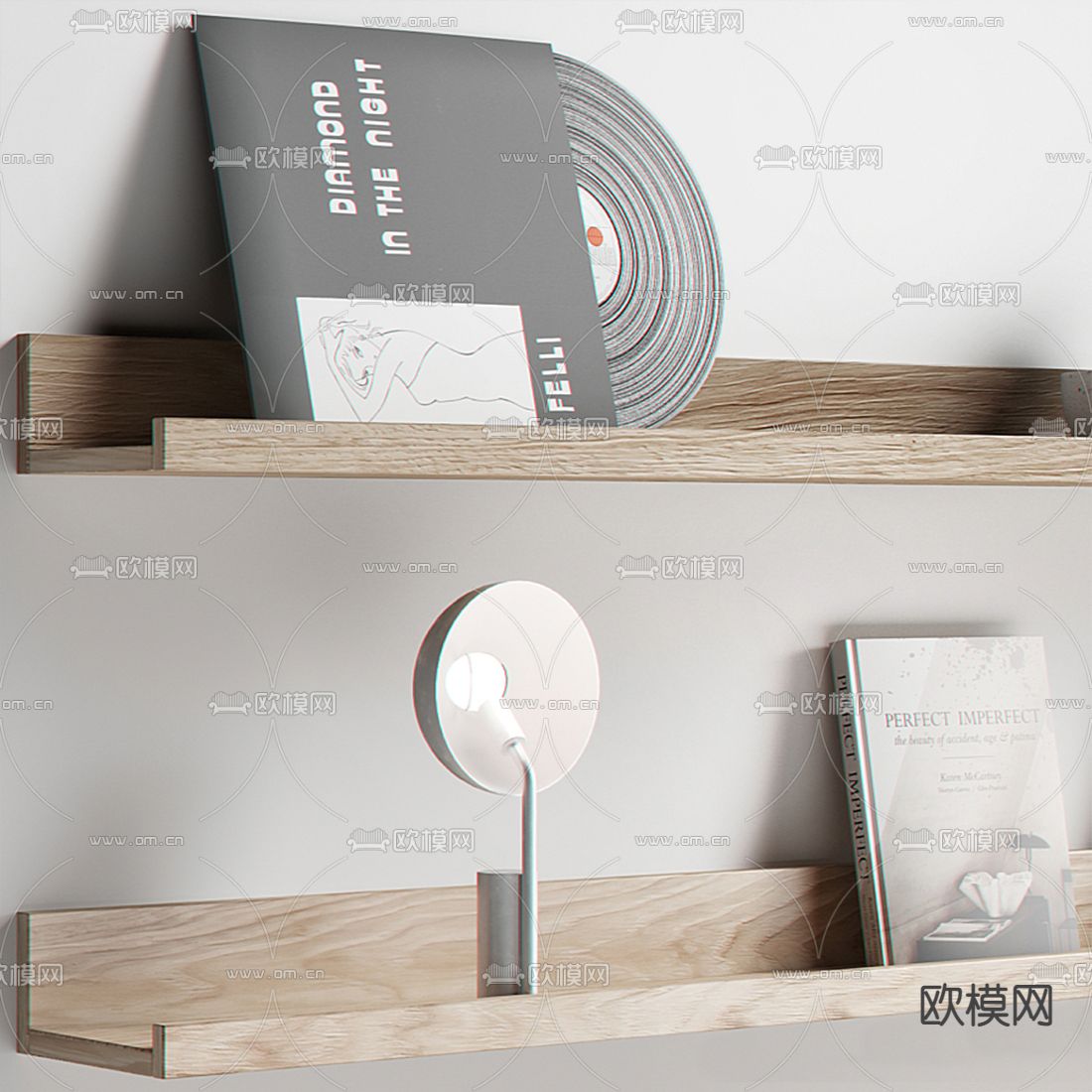 现代书籍雕塑摆件3d模型下载（渲染图2）