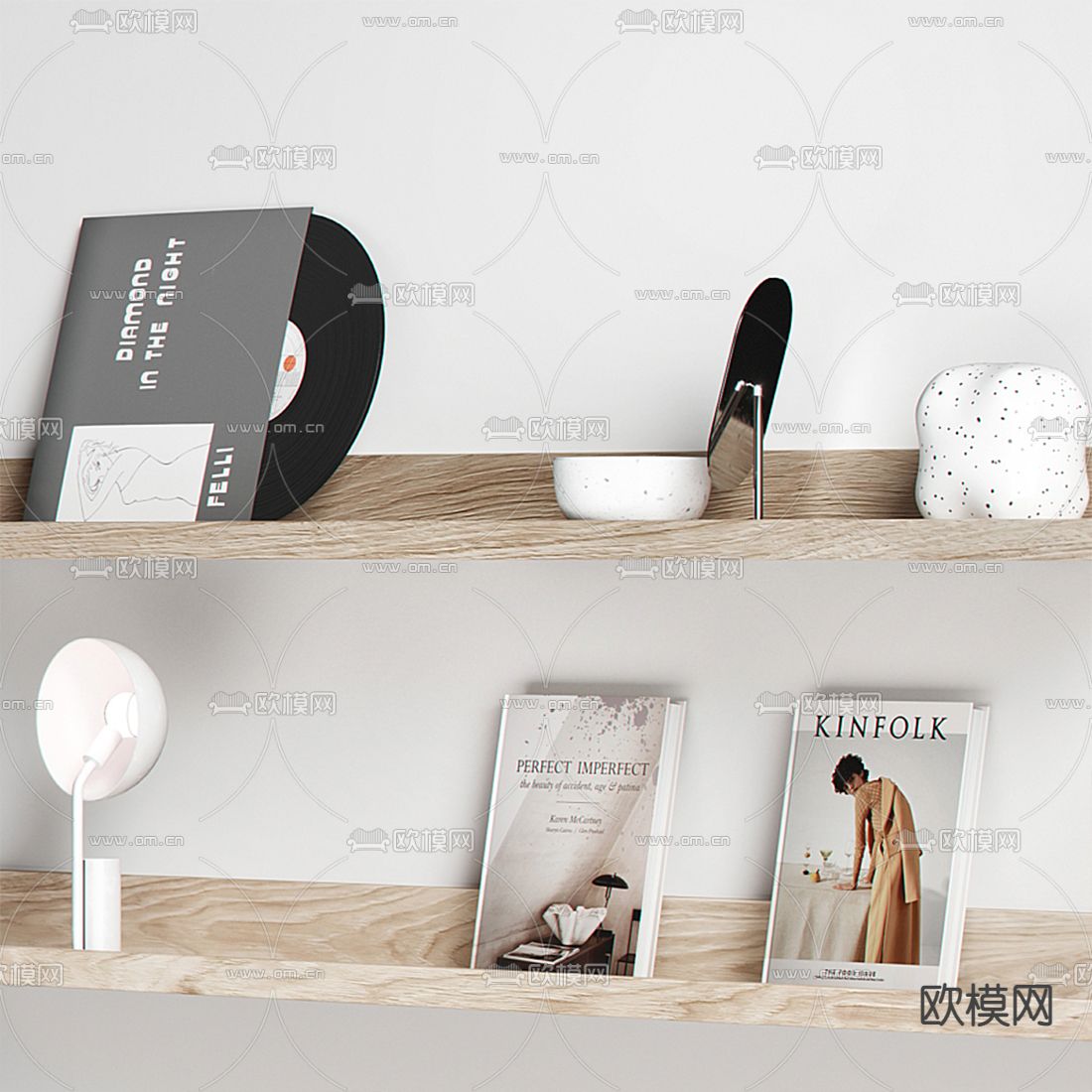 现代书籍雕塑摆件3d模型下载（渲染图3）