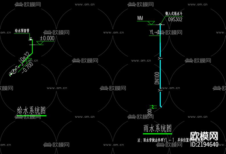 茶室给排水系统CAD施工图下载（渲染图4）
