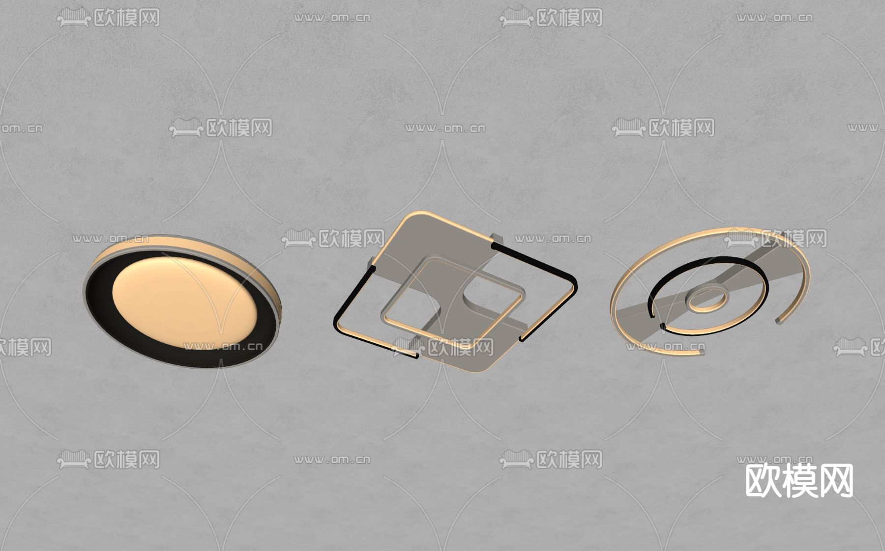 现代吸顶灯su模型下载（渲染图5）