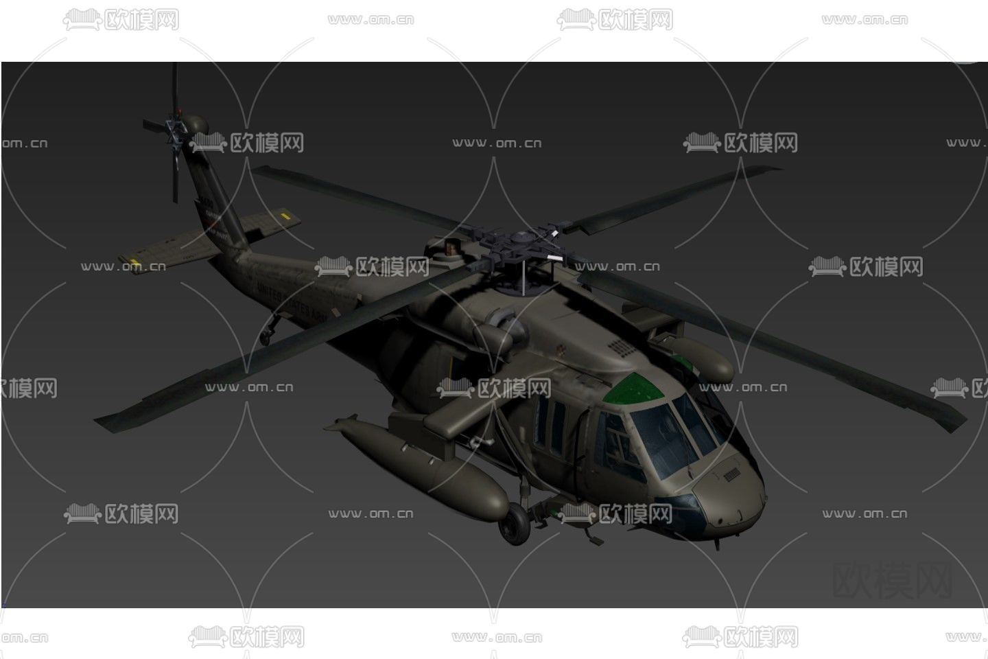 现代黑鹰UH-60通用直升机免费3d模型
