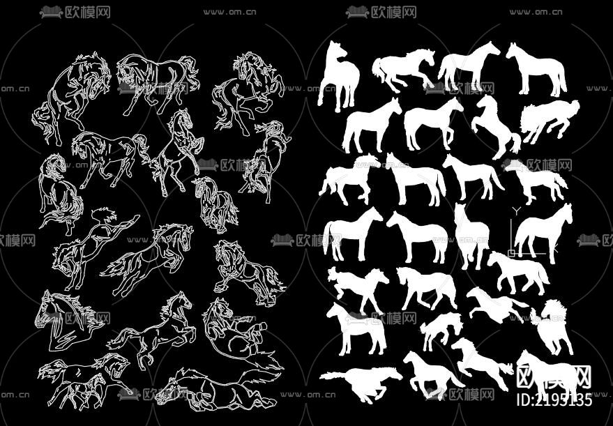 骏马CAD图库下载（渲染图1）