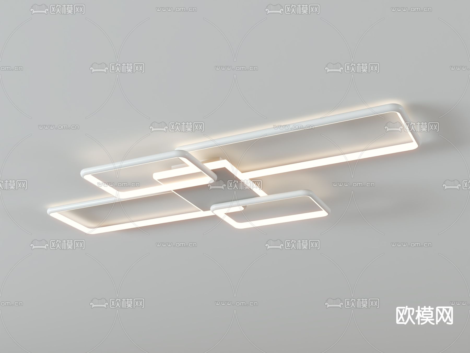 现代轻奢吸顶灯su模型下载（渲染图4）