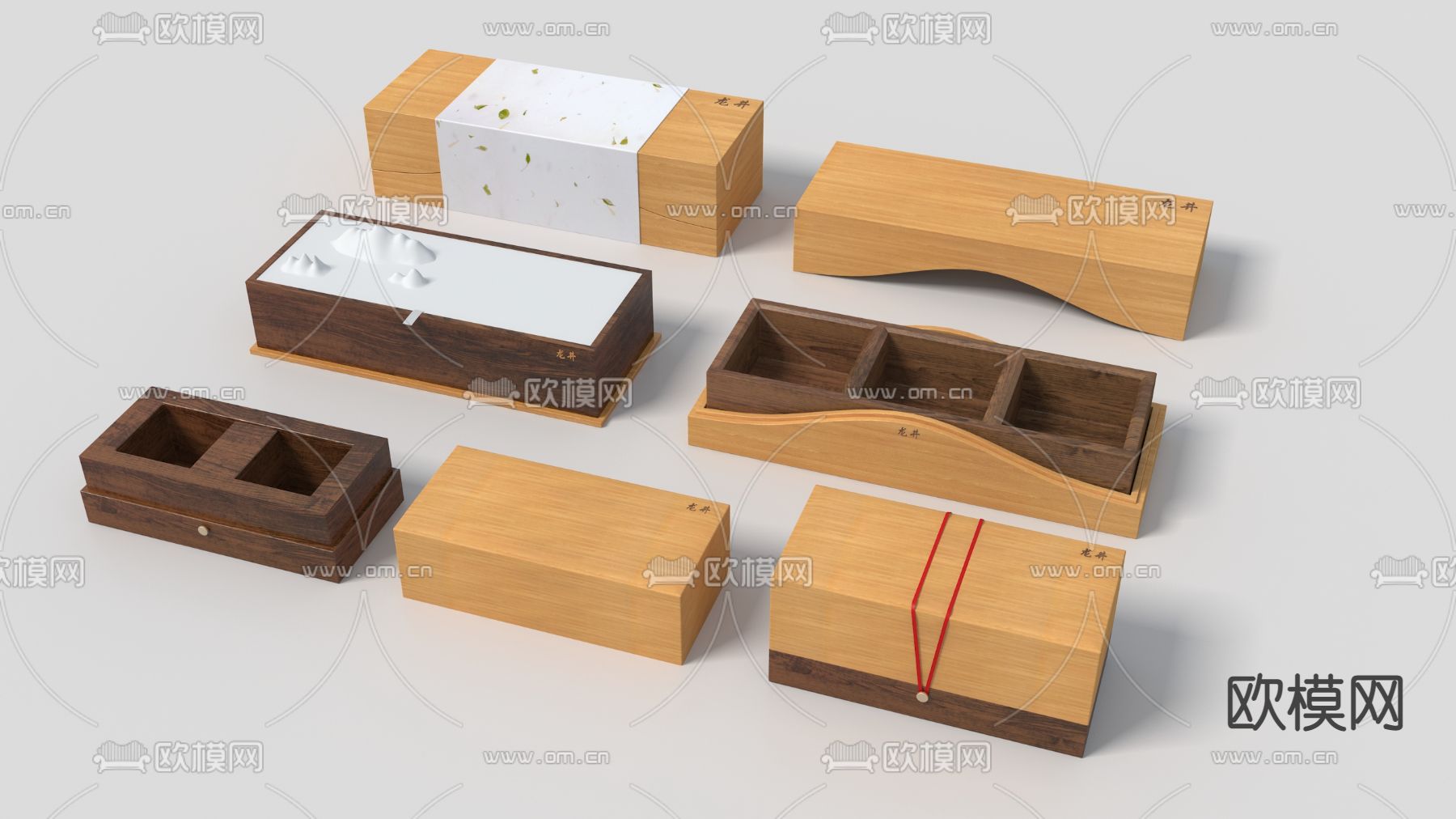 中式茶叶包装盒3d模型下载