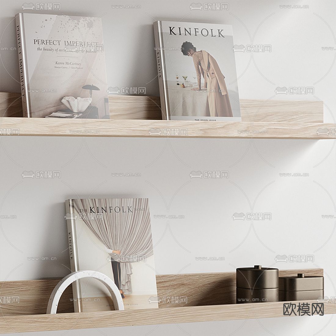 现代书籍雕塑摆件3d模型下载（渲染图5）