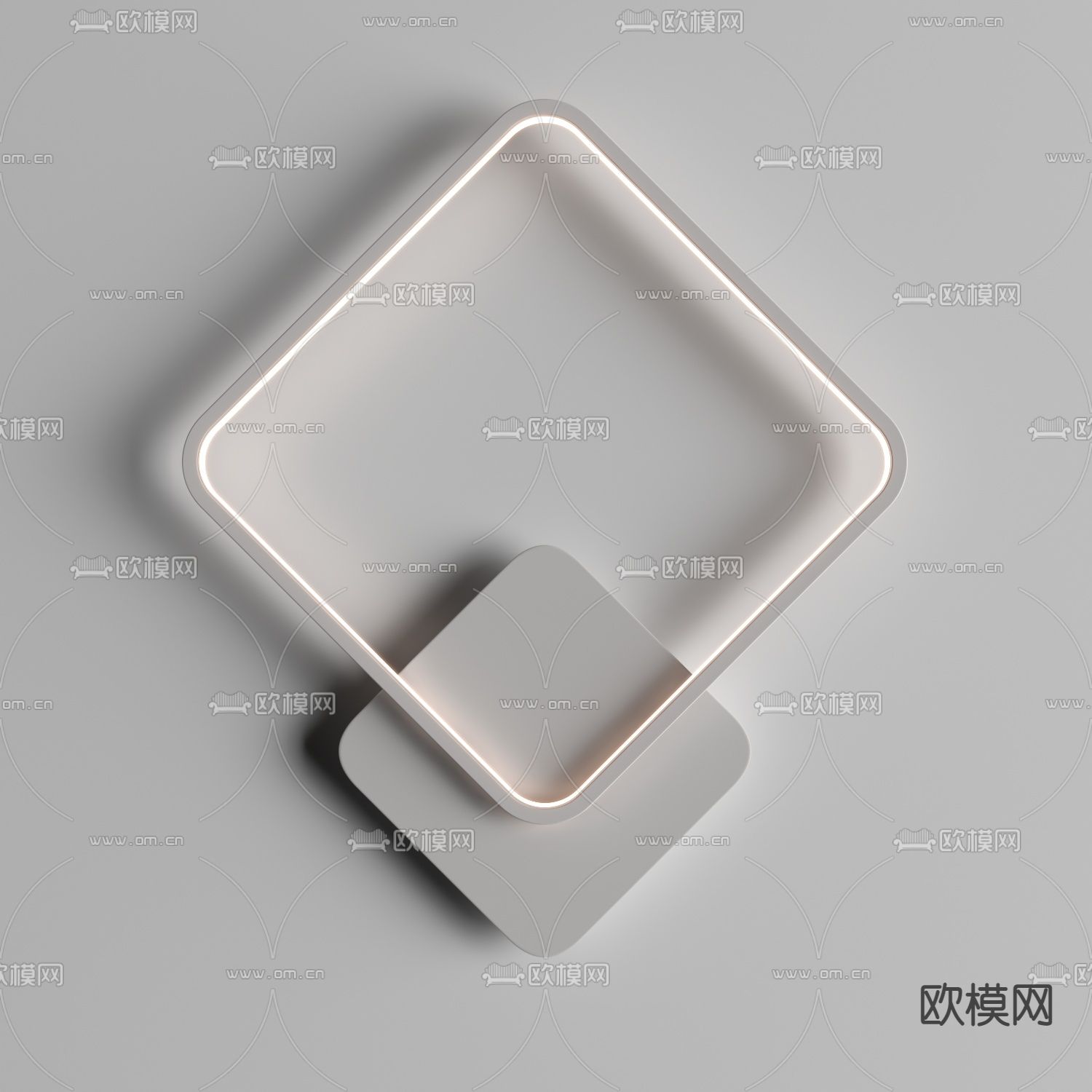 现代极简金属壁灯3d模型下载（渲染图3）