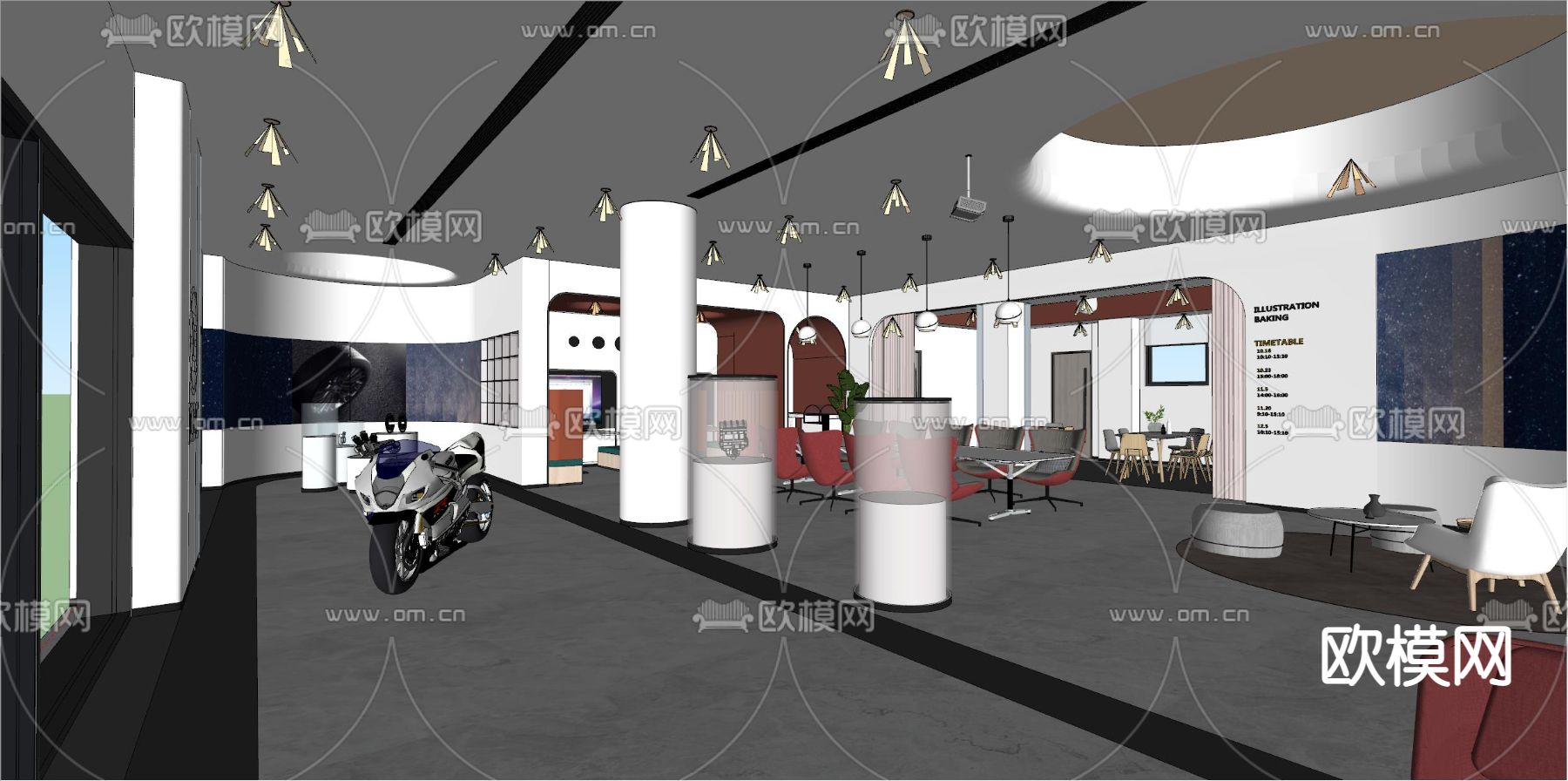 现代办公接待室su模型下载（渲染图9）