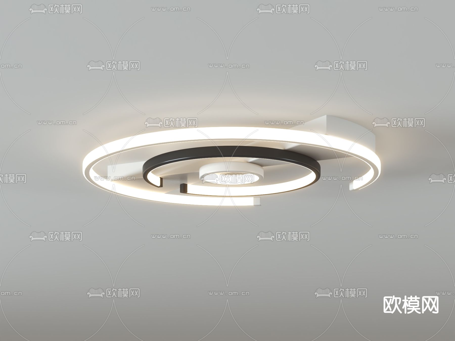 现代吸顶灯su模型下载（渲染图3）