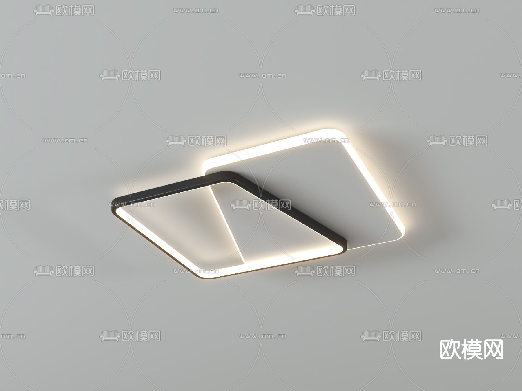 现代轻奢吸顶灯su模型下载（渲染图2）