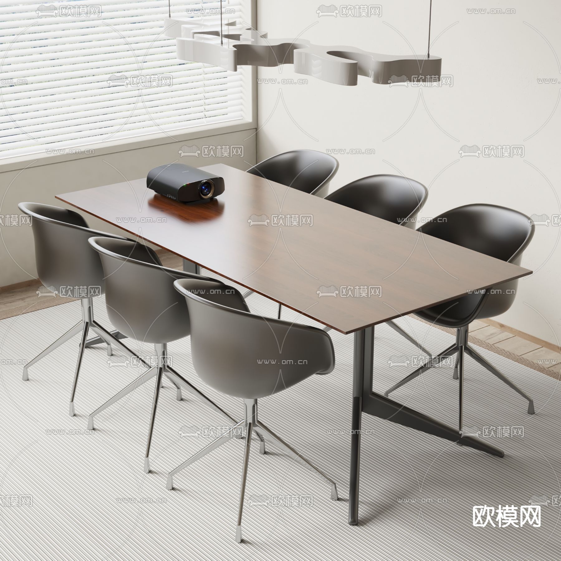 现代会议桌椅su模型