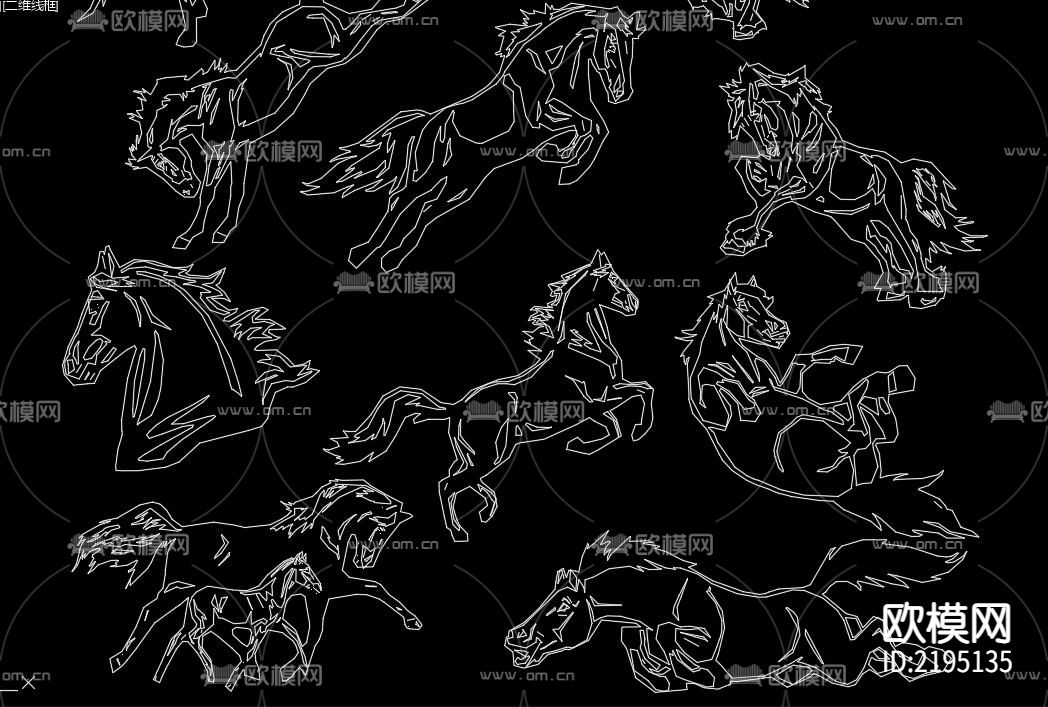 骏马CAD图库下载（渲染图7）