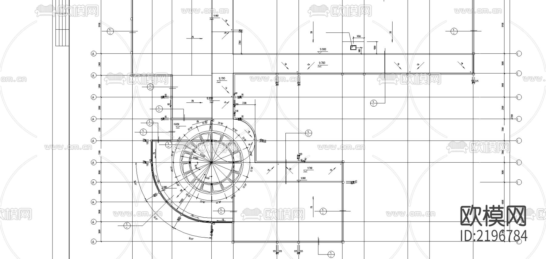 幼儿园楼梯节点CAD施工图下载（渲染图3）