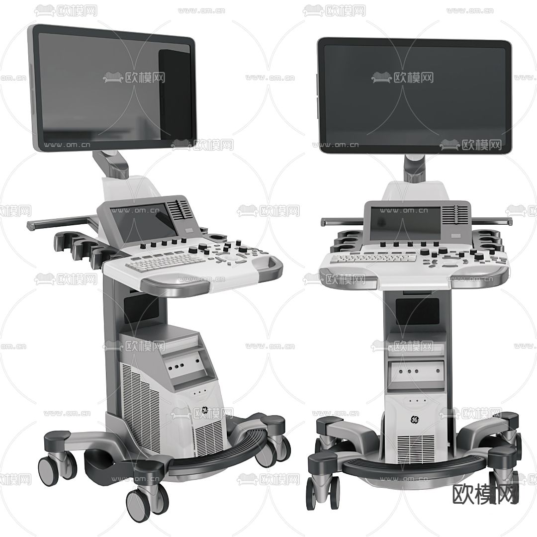 医院超声波检测仪器3d模型
