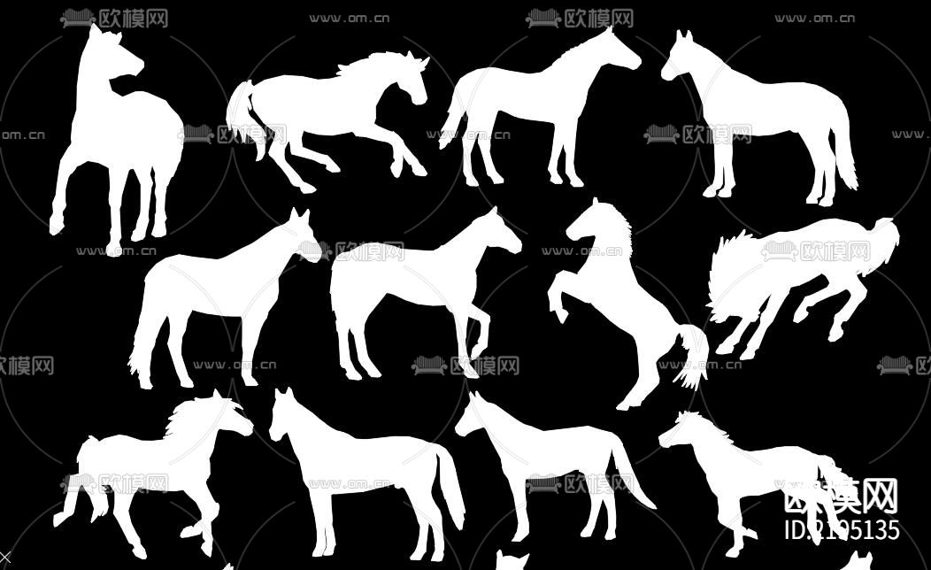 骏马CAD图库下载（渲染图2）