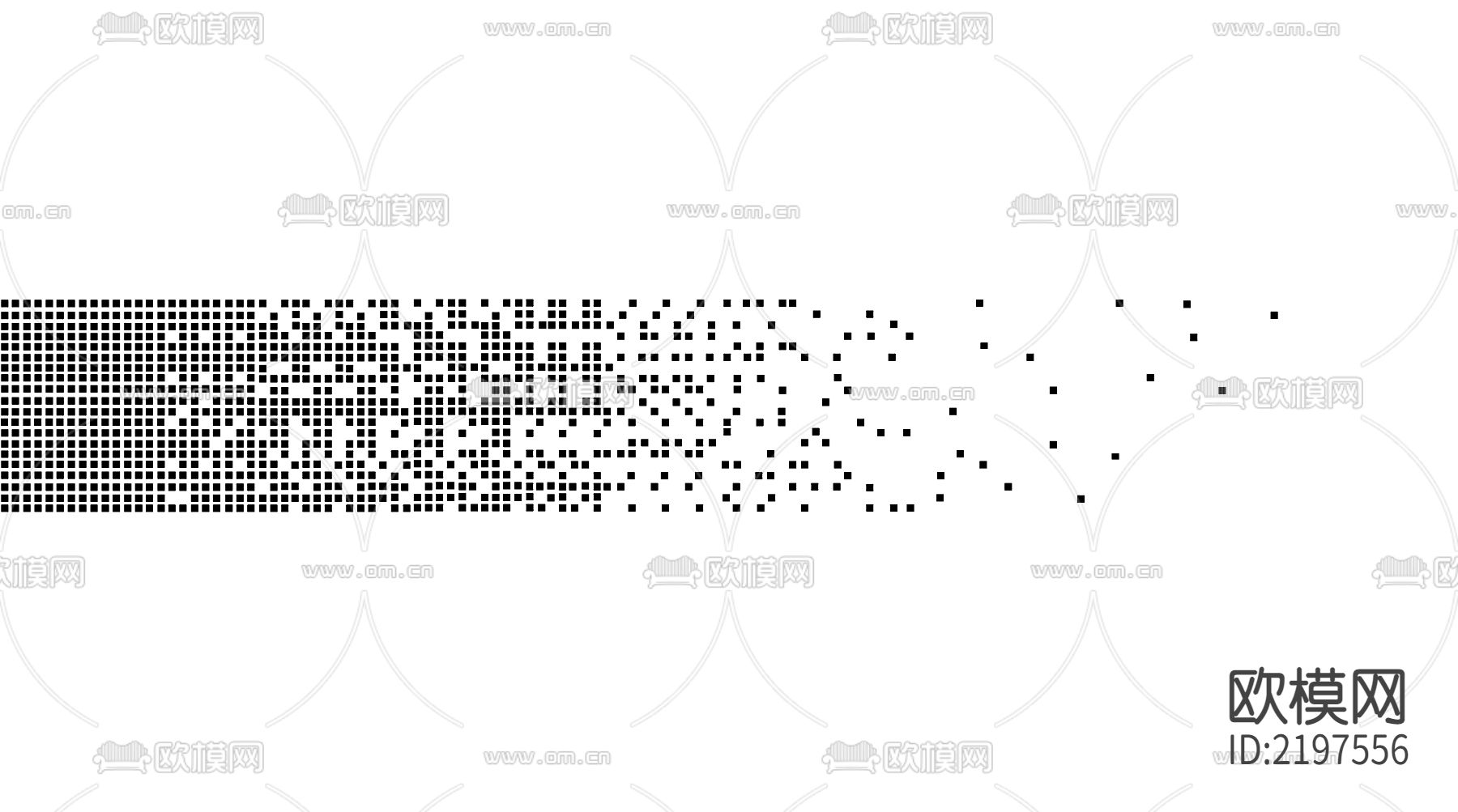 黑白渐变方格装饰画下载（渲染图2）