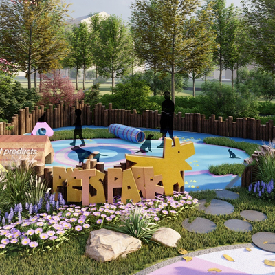  现代宠物乐园su模型 