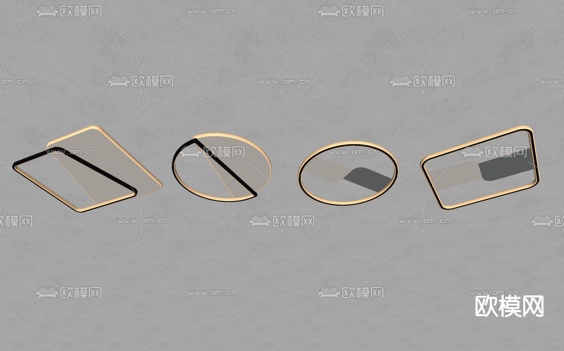 现代轻奢吸顶灯su模型下载（渲染图6）
